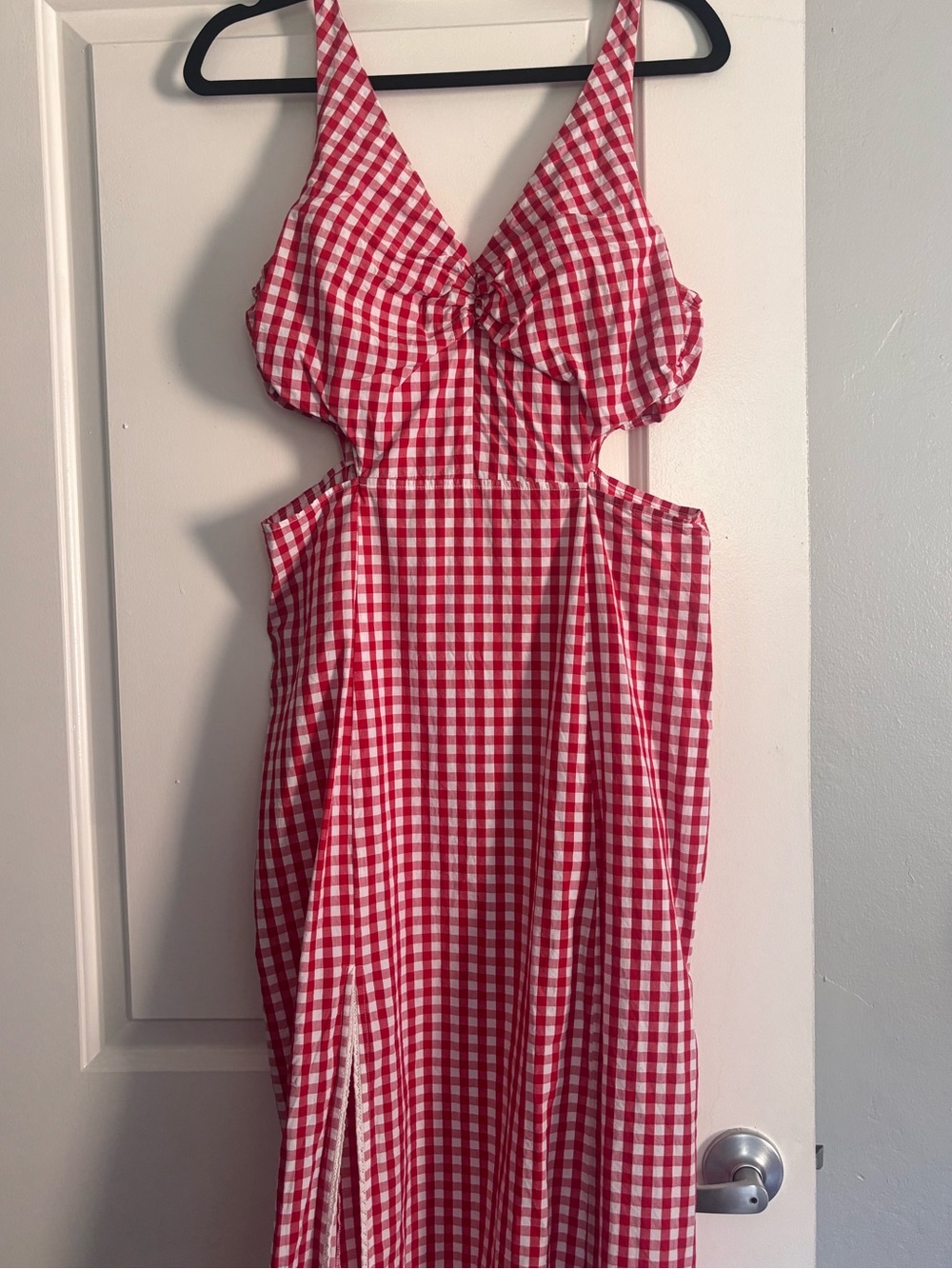 gingham maxi dress
